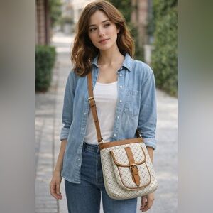 ✨ Rioni Signature Monogram Crossbody Bag | Classic Beige & Brown ✨
